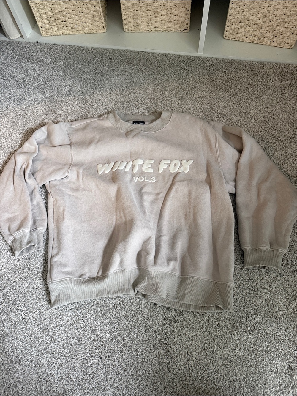 White Fox Boutique Oversized Crewneck Sweatshirt - Light Taupe